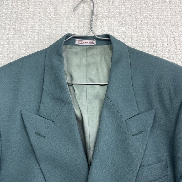 Henley Canada Green Wool Double Breasted Suit Jacket Men’s 40S + 34W Pants Set - Picture 2 of 16